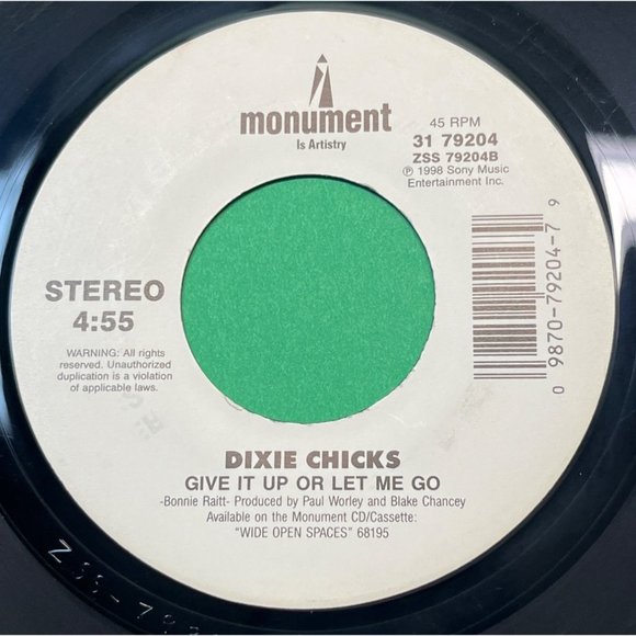 Dixie Chicks Tonight the Heartaches on Me / Give It Up or Let Me Go 45 Country - Picture 2 of 4